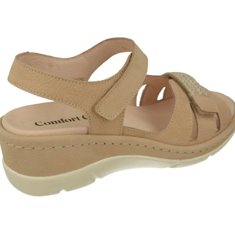 Comfort Class Sandalias|Sandalia De En Piel Nobuck Combinada Con Trenza Y Piso Al Tono, Planta Anatomica Extraible Y Piso De Poliuretano