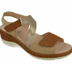 Comfort Class Sandalias|Sandalia De En Piel Combinada Nobuck Con Tiras Cruzadas Con Ajuste Velcro Y Planda Anatomica Extraible