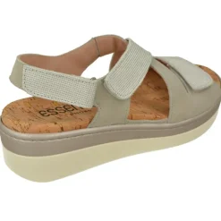 Comfort Class Sandalias|Sandalia De (Essential) De Tiras Cruzadas Con Velcros Ajustables Combinada En Piel Y Tejido, Planta Anatomica Hielo