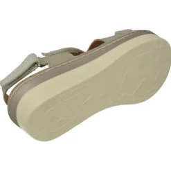 Comfort Class Sandalias|Sandalia De (Essential) De Tiras Cruzadas Con Velcros Ajustables Combinada En Piel Y Tejido, Planta Anatomica Hielo