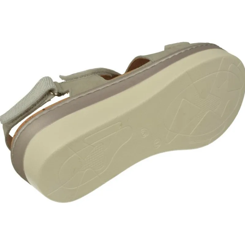 Comfort Class Sandalias|Sandalia De (Essential) De Tiras Cruzadas Con Velcros Ajustables Combinada En Piel Y Tejido, Planta Anatomica Hielo
