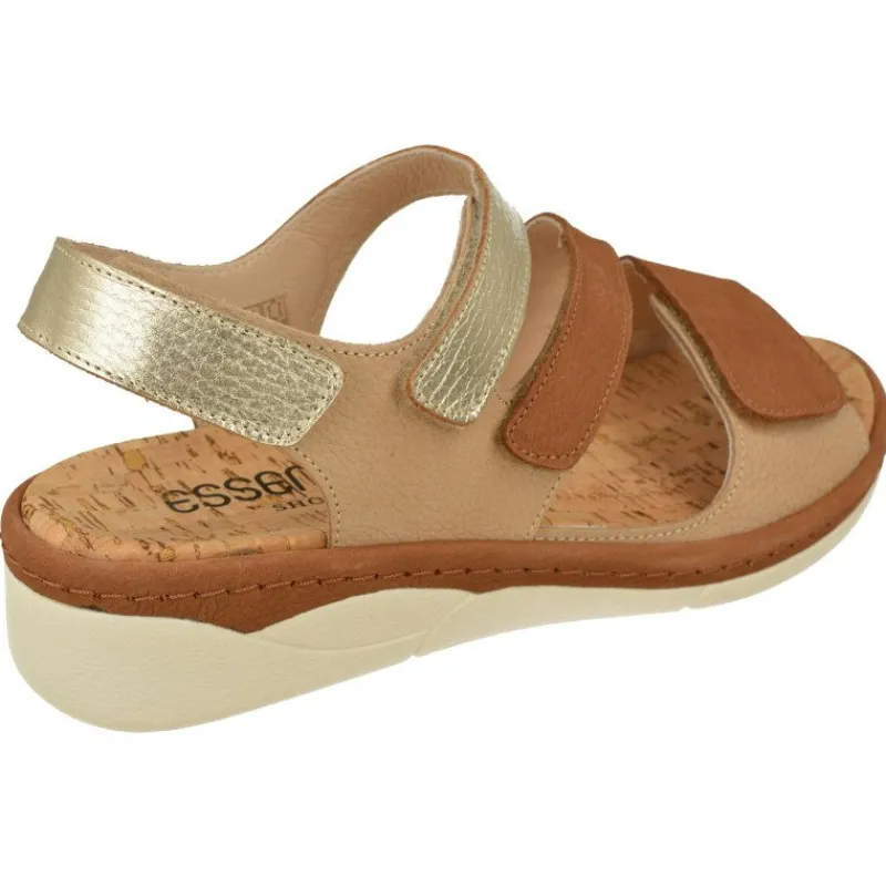 Comfort Class Sandalias|Sandalia De (Essential) En Piel Combinada Con Tiras De Velcro Ajustables, Planta Extraible Y Piso De Poliuretano