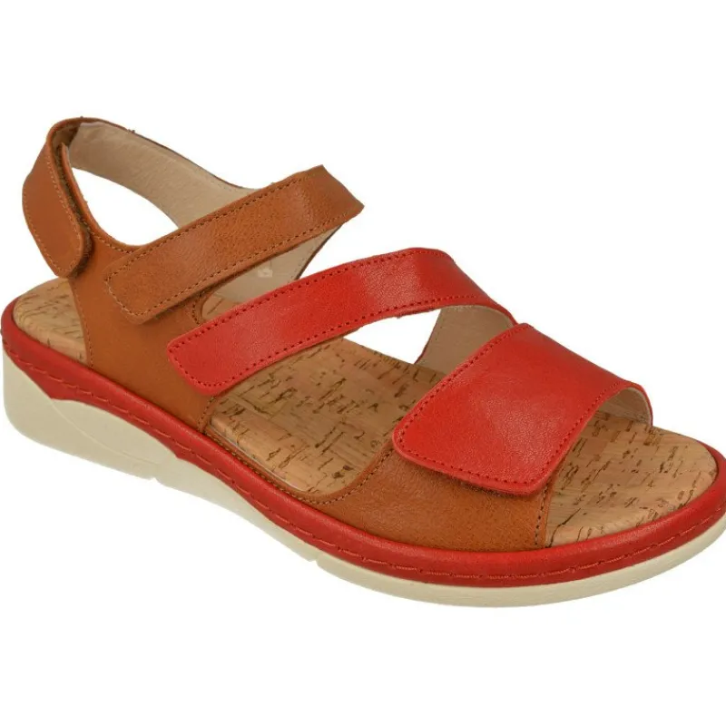 Comfort Class Sandalias|Sandalia De (Essential) En Piel Combinada Con Tiras De Velcro Ajustables, Planta Extraible Y Piso De Poliuretano