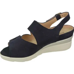 Comfort Class Sandalias|Sandalia De (Essential) Con Doble Tira De Velcro Ajustable En Piel Nobuck Y Planta Extraible, Piso De Cuna Ligera Marino