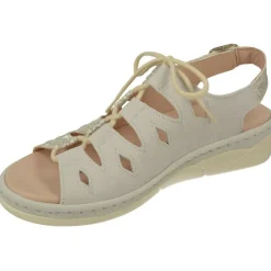 Comfort Class Sandalias|Sandalia De Acordonada Extra Ancha En Piel Grabada, Piso De Poliuretano Y Planta Anatomica Extraible