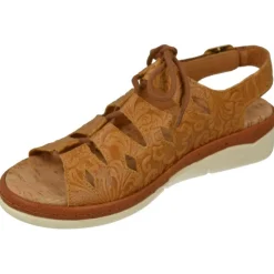 Comfort Class Sandalias|Sandalia De Acordonada Extra Ancha En Piel Grabada, Piso De Poliuretano Y Planta Anatomica Extraible