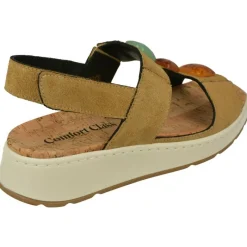 Comfort Class Sandalias|Sandalia De Con Elasticos Y Piedras En Pala, Piel Serraje Y Planta Antomica Extraible Con Piso De Cuna Corrida De