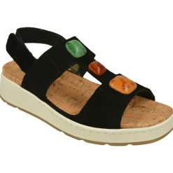 Comfort Class Sandalias|Sandalia De Con Elasticos Y Piedras En Pala, Piel Serraje Y Planta Antomica Extraible Con Piso De Cuna Corrida De