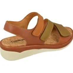 Comfort Class Sandalias|Sandalia De Con Tiras Cruzadas Combinadas, Piso De Poliuretano Y Planta De Descanso Extraible