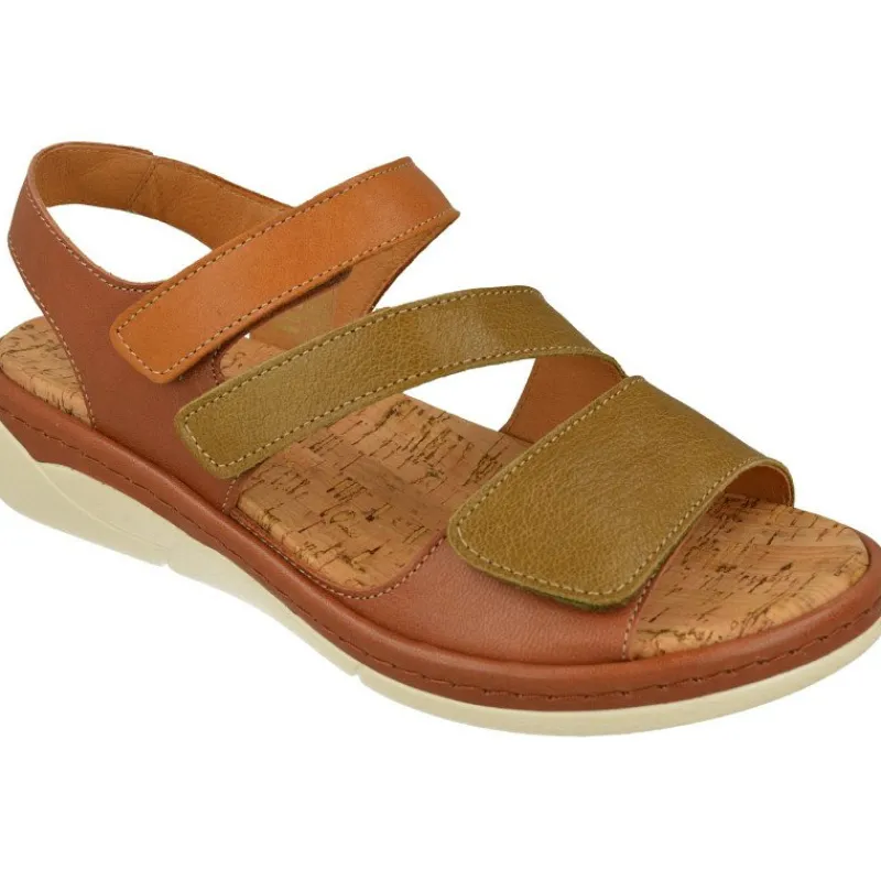 Comfort Class Sandalias|Sandalia De Con Tiras Cruzadas Combinadas, Piso De Poliuretano Y Planta De Descanso Extraible