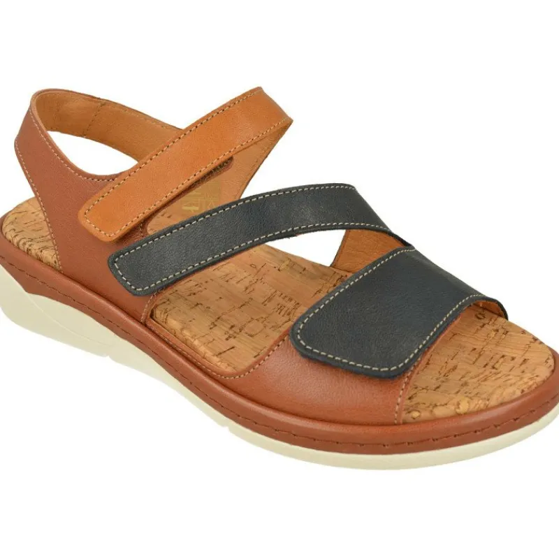 Comfort Class Sandalias|Sandalia De Con Tiras Cruzadas Combinadas, Piso De Poliuretano Y Planta De Descanso Extraible