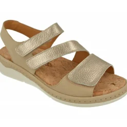 Comfort Class Sandalias|Sandalia De Con Tiras Cruzadas Combinadas, Piso De Poliuretano Y Planta De Descanso Extraible