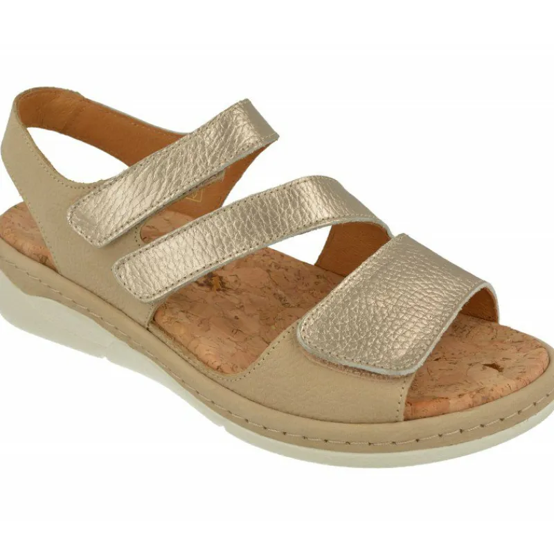 Comfort Class Sandalias|Sandalia De Con Tiras Cruzadas Combinadas, Piso De Poliuretano Y Planta De Descanso Extraible