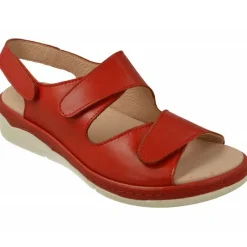 Comfort Class Sandalias|Sandalia De En Piel Vacuna Con Triple Velcro Ajustable Y Cuna Combinada, Planta De Descanso Movible