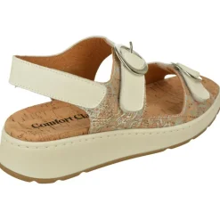 Comfort Class Sandalias|Sandalia De Con Doble Tira De Velcro Con Hebillas. Piel Combinada Con Planta Anatomica Extraible Corcho