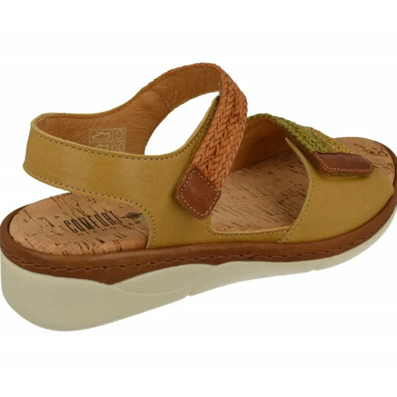 Comfort Class Sandalias|Sandalia De Con Tiras Trenzadas Combinadas Con Nobuck De Ajuste De Velcro Y Planta De Descanso Extraible