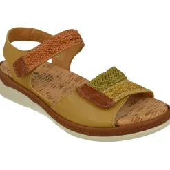 Comfort Class Sandalias|Sandalia De Con Tiras Trenzadas Combinadas Con Nobuck De Ajuste De Velcro Y Planta De Descanso Extraible