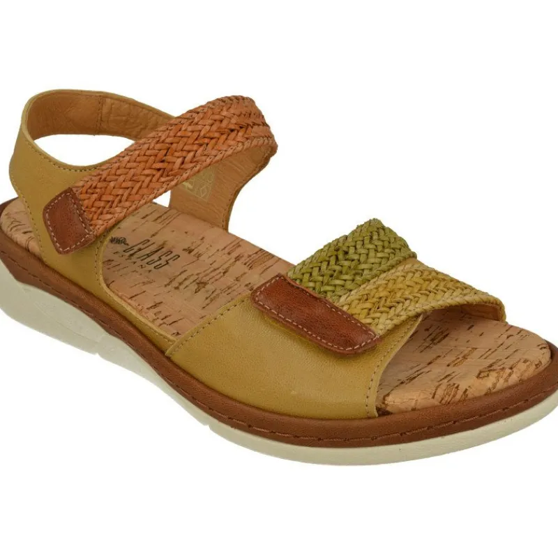 Comfort Class Sandalias|Sandalia De Con Tiras Trenzadas Combinadas Con Nobuck De Ajuste De Velcro Y Planta De Descanso Extraible