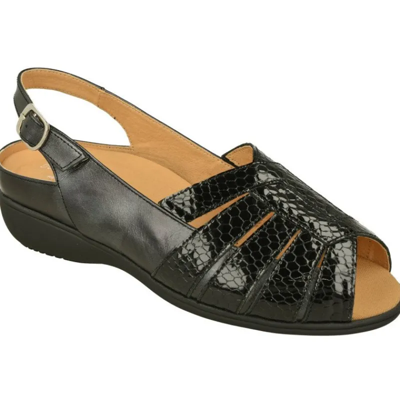 Doctor Cutillas Zapatos Ancho Especial|Sandalia De De Tiras Cruzadas En Piel Charol Estampada Con Planta Especial Para Plantillas