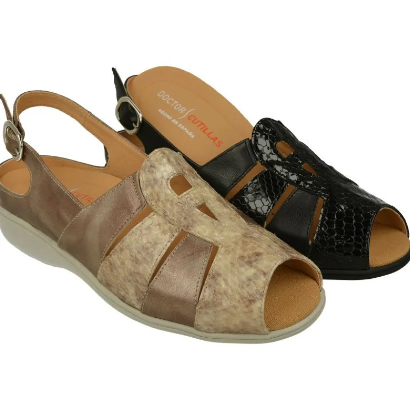 Doctor Cutillas Sandalias|Sandalia De De Tiras Cruzadas En Piel Combinada. Horma Muy Confortable Y Plantilla Anatomica Extraible