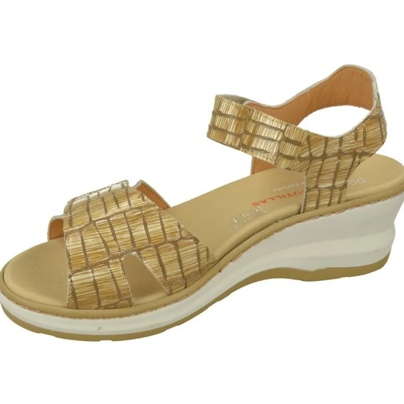 Doctor Cutillas Sandalias|Sandalia De En Piel Charol Grabada Con Doble Tira De Velcro Ajustable Y Con Plantilla Anatomica Movible.