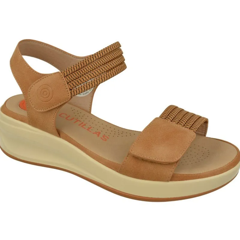 Doctor Cutillas Sandalias|Sandalia De Con Doble Tira De Velcro En Tejido Elastico Con Plnata Anatomica Y Piso De Poliuretano Amortiguado