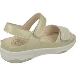 G Comfort Sandalias|Sandalia De Con Doble Tira De Velcro Ajustable En Piel Metal Especial Plantillas Con Piso Aligerado