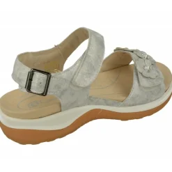G Comfort Sandalias|Sandalia De De Doble Velcro Con Flor En Pala De Piel Grabada, Planta Anatomica Extraible Y Piso De Caucho