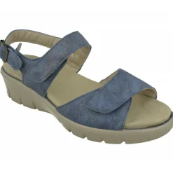 G Comfort Sandalias|Sandalia De En Piel Metalizada, Planta Anatomica Movible Y Doble Ajuste De Tiras De Velcro Con Piso Poliuretano