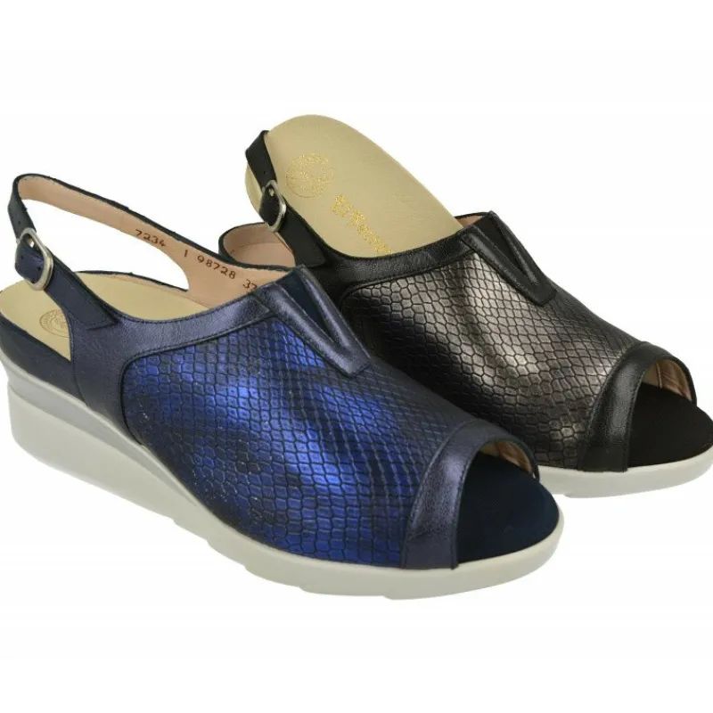 Drucker Calzapedic Sandalias|Sandalia De Piel Y Pala Elastica De , Plantilla Movible, Ancho 13
