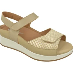 PieSanto Sandalias|Sandalia De Con Doble Ajuste De Velcro En Piel Combinada Con Topos Especial Para Plantillas Con Petaca Delantera Que Im
