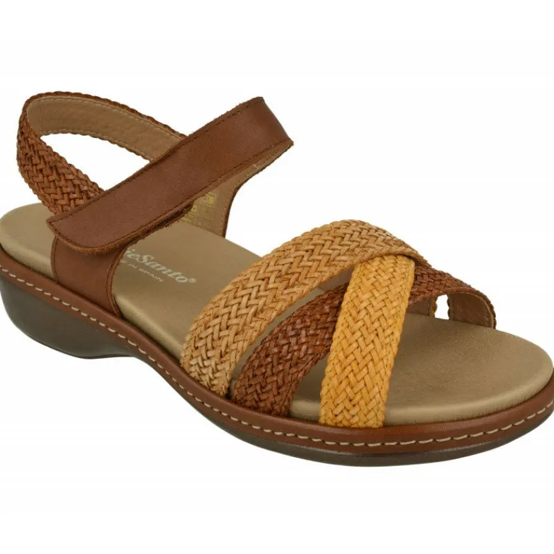 PieSanto Sandalias|Sandalia De Con Pala Trenzada Y Planta Anatomica Movible Con Suela De Amortiguacion