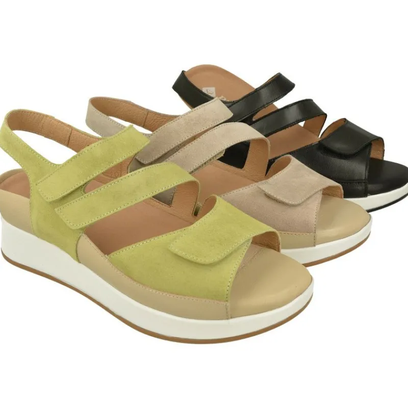 PieSanto Sandalias|Sandalia De Con Tiras De Velcro Cruzadas Ajustables Especial Para Plantillas Con Petaca Y Cubeta Y Plata Extraible Con