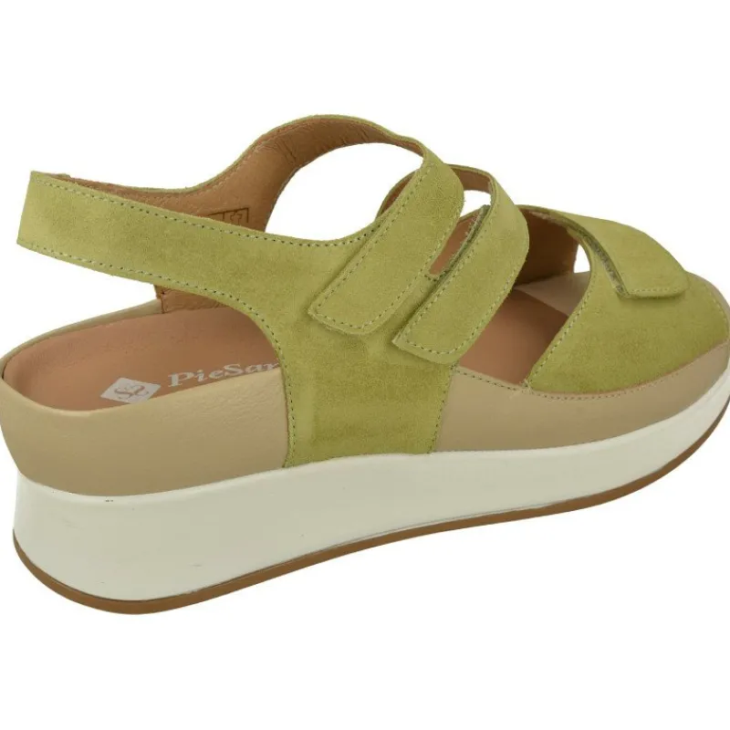 PieSanto Sandalias|Sandalia De Con Tiras De Velcro Cruzadas Ajustables Especial Para Plantillas Con Petaca Y Cubeta Y Plata Extraible Con