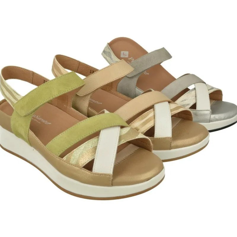 PieSanto Sandalias|Sandalia De De Tiras Cruzadas Especial Plantillas Con Petaca Y Cubeta Planta Anatomica Extraible Y Piso De Amortiguacio