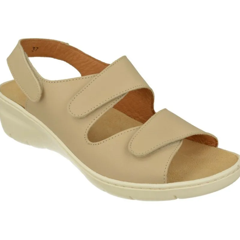 Comfort Class Sandalias|Sandalia De Triple Velcro De Con Piso Aligerado Combinada En Charol Y Grabado Con Planta De Descanso