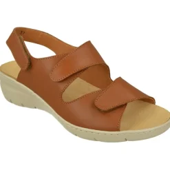 Comfort Class Sandalias|Sandalia De Triple Velcro De Con Piso Aligerado Combinada En Charol Y Grabado Con Planta De Descanso