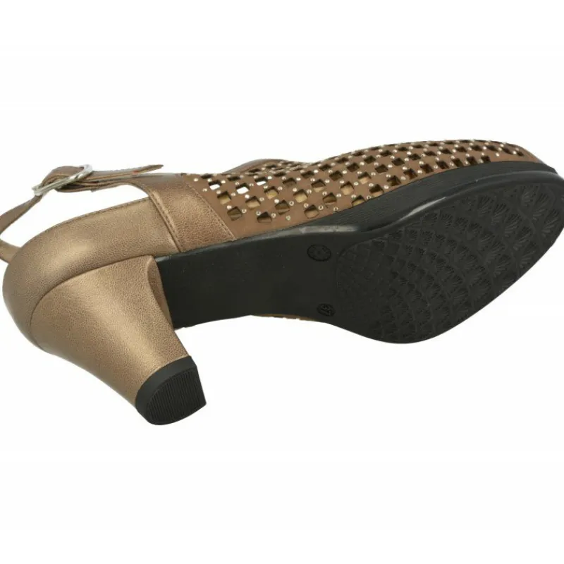 Drucker Calzapedic Sandalias|Sandalia De Vestir Drucker Con Pala Picada Combinada Con Tachas Metal Y Suela De Descanso Con Planta Movible