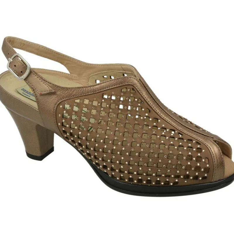 Drucker Calzapedic Sandalias|Sandalia De Vestir Drucker Con Pala Picada Combinada Con Tachas Metal Y Suela De Descanso Con Planta Movible