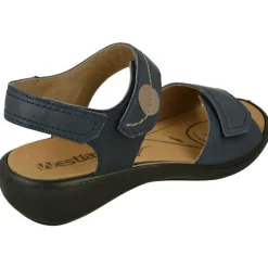 WESTLAND BY JOSEF SEIBEL antes ROMIKA Sandalias|Sandalia De Wesland Con Doble Tira Ajustable De Velcro En Piel Vacuna Con Planta De Descanso Extraible Y Piso De Poliuretano