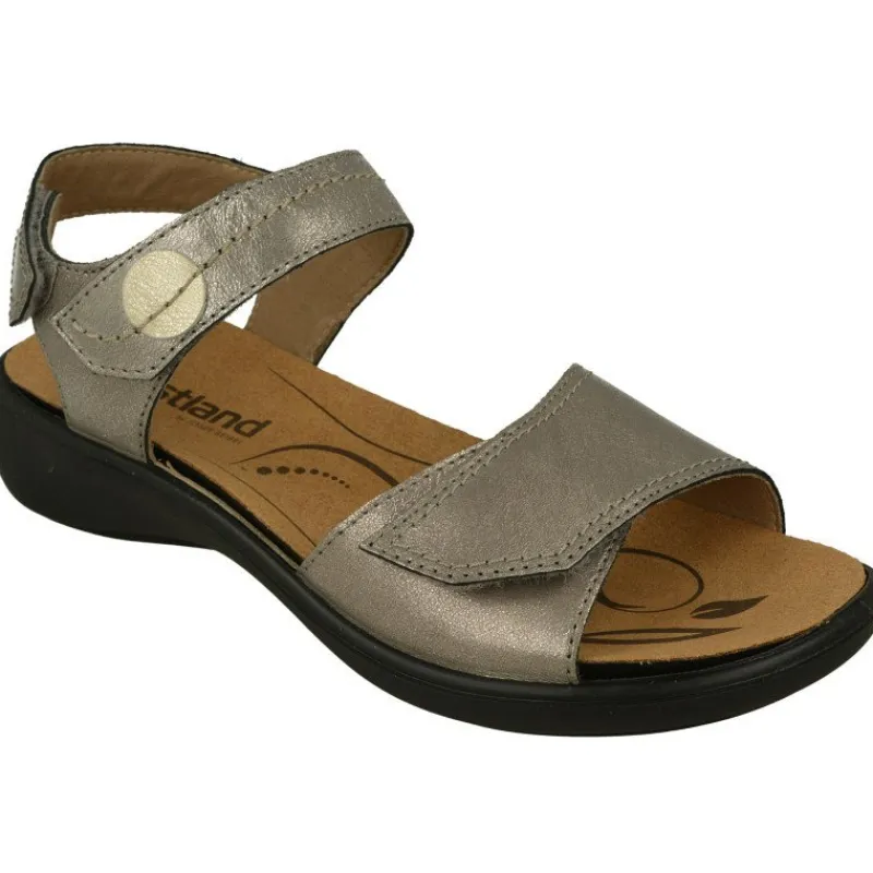 WESTLAND BY JOSEF SEIBEL antes ROMIKA Sandalias|Sandalia De Wesland Con Doble Tira Ajustable De Velcro En Piel Vacuna Con Planta De Descanso Extraible Y Piso De Poliuretano