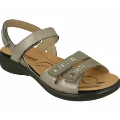 WESTLAND BY JOSEF SEIBEL antes ROMIKA Sandalias|Sandalia De Westland Antes Romika En Piel Estampada Con Triple Ajuste De Velcro, Planta De Descanso Extraible Y Piso De Caucho