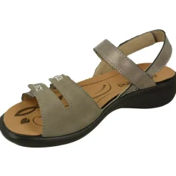 WESTLAND BY JOSEF SEIBEL antes ROMIKA Sandalias|Sandalia De Westland Antes Romika En Piel Estampada Con Triple Ajuste De Velcro, Planta De Descanso Extraible Y Piso De Caucho