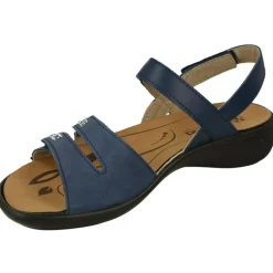 WESTLAND BY JOSEF SEIBEL antes ROMIKA Sandalias|Sandalia De Westland Antes Romika En Piel Estampada Con Triple Ajuste De Velcro, Planta De Descanso Extraible Y Piso De Caucho