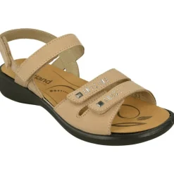 WESTLAND BY JOSEF SEIBEL antes ROMIKA Sandalias|Sandalia De Westland Antes Romika En Piel Estampada Con Triple Ajuste De Velcro, Planta De Descanso Extraible Y Piso De Caucho