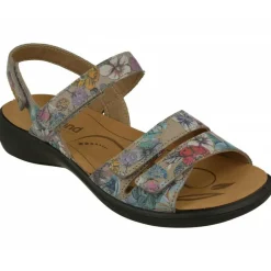 WESTLAND BY JOSEF SEIBEL antes ROMIKA Sandalias|Sandalia De Westland Antes Romika En Piel Estampada Con Triple Ajuste De Velcro, Planta De Descanso Extraible Y Piso De Caucho
