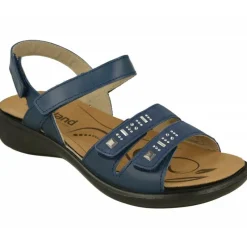 WESTLAND BY JOSEF SEIBEL antes ROMIKA Sandalias|Sandalia De Westland Antes Romika En Piel Estampada Con Triple Ajuste De Velcro, Planta De Descanso Extraible Y Piso De Caucho