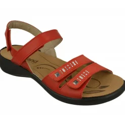 WESTLAND BY JOSEF SEIBEL antes ROMIKA Sandalias|Sandalia De Westland Antes Romika En Piel Estampada Con Triple Ajuste De Velcro, Planta De Descanso Extraible Y Piso De Caucho