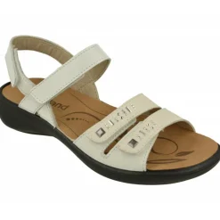 WESTLAND BY JOSEF SEIBEL antes ROMIKA Sandalias|Sandalia De Westland Antes Romika En Piel Estampada Con Triple Ajuste De Velcro, Planta De Descanso Extraible Y Piso De Caucho