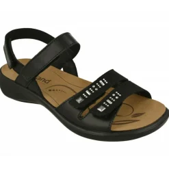 WESTLAND BY JOSEF SEIBEL antes ROMIKA Sandalias|Sandalia De Westland Antes Romika En Piel Estampada Con Triple Ajuste De Velcro, Planta De Descanso Extraible Y Piso De Caucho